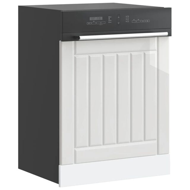 Berkfield Home Dishwasher Panel Lucca High Gloss White Engineered Wood - image 1