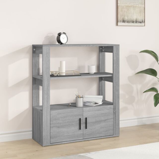 Berkfield Home Sideboard Grey Sonoma 80x30x90 cm Engineered Wood - Size: 80 x 30 x 90 cm - image 1