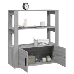 Berkfield Home Sideboard Grey Sonoma 80x30x90 cm Engineered Wood - Size: 80 x 30 x 90 cm - thumbnail 4