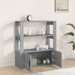 Berkfield Home Sideboard Grey Sonoma 80x30x90 cm Engineered Wood - Size: 80 x 30 x 90 cm - thumbnail 3