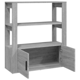 Berkfield Home Sideboard Grey Sonoma 80x30x90 cm Engineered Wood - Size: 80 x 30 x 90 cm - thumbnail 6