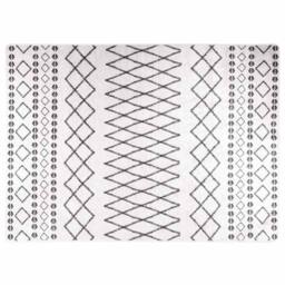 Berkfield Home Rug Washable 120x180 cm Black & White Anti Slip - Size: 100 cm diameter - thumbnail 2