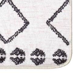 Berkfield Home Rug Washable 120x180 cm Black & White Anti Slip - Size: 100 cm diameter - thumbnail 1