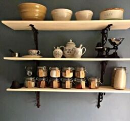 Marco Paul Pair of Medium Brown Victorian Cast Iron Wall Shelf in Black - thumbnail 3