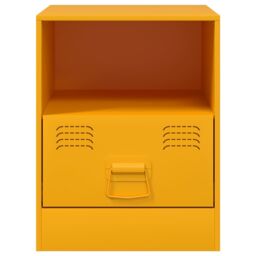 Berkfield Home Bedside Cabinets 2 pcs Mustard Yellow 34.5x39x44 cm Steel - thumbnail 5