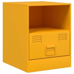 Berkfield Home Bedside Cabinets 2 pcs Mustard Yellow 34.5x39x44 cm Steel - thumbnail 6