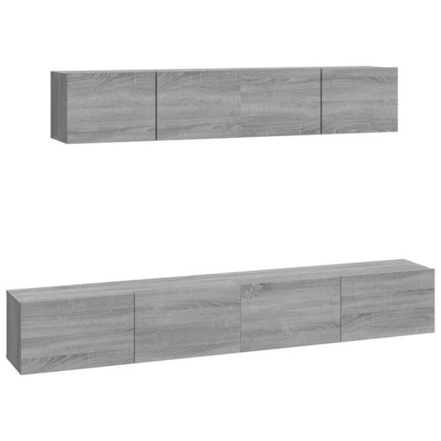 Berkfield Home 4 Piece TV Cabinet Set Grey Sonoma Engineered Wood - image 1