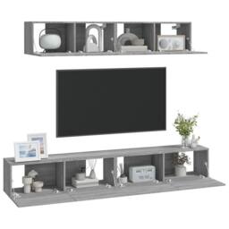 Berkfield Home 4 Piece TV Cabinet Set Grey Sonoma Engineered Wood - thumbnail 7