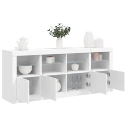 Berkfield Home Sideboard with LED Lights White 163x37x67 cm - Size: 163 x 37 x 67 cm - thumbnail 1