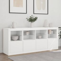 Berkfield Home Sideboard with LED Lights White 163x37x67 cm - Size: 163 x 37 x 67 cm - thumbnail 3