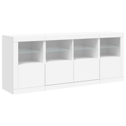 Berkfield Home Sideboard with LED Lights White 163x37x67 cm - Size: 163 x 37 x 67 cm - thumbnail 5