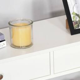 NESTLUNE Console Table Side Desk Shelves Drawers in White - Size: 100 cm x 15 cm - thumbnail 5