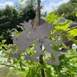 Poppyforge Hanging Welsh Dragon Garden Art - W20 x H14 cm in Metallics - thumbnail 4