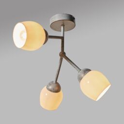 ValueLights Kenton 3 Way Aged Nickel Ceiling Bar Light in Metallic Silver - thumbnail 2