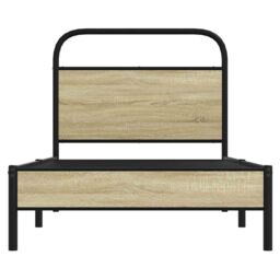 Berkfield Home Bed Frame without Mattress 75x190 cm Small Single Sonoma Oak Engineered Wood in Brown - thumbnail 5