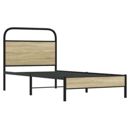 Berkfield Home Bed Frame without Mattress 75x190 cm Small Single Sonoma Oak Engineered Wood in Brown - thumbnail 3