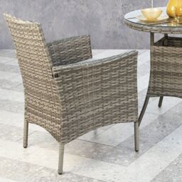 Home Garden Direct Judas 2-Seater Garden Bistro Set for Patio in Grey Rattan - thumbnail 4