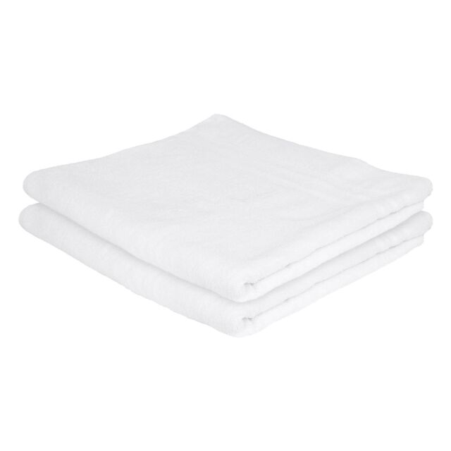 Nicola Spring Cotton Bath Sheets - 160cm x 90cm - Pack of 2 in White - Size: Bath Sheet - image 1