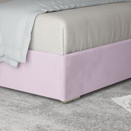 KDMD George Upholstered Soft Velvet Metal Designer Bed Frame in Pink - Size: Single - thumbnail 4