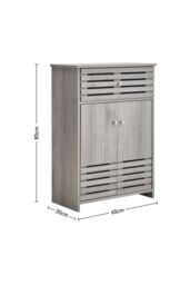 Living and Home Modern Wooden Freestanding Storage Cabinet Bathroom Double Door Vanity Sink Cabinet Under Sink in Grey - thumbnail 6