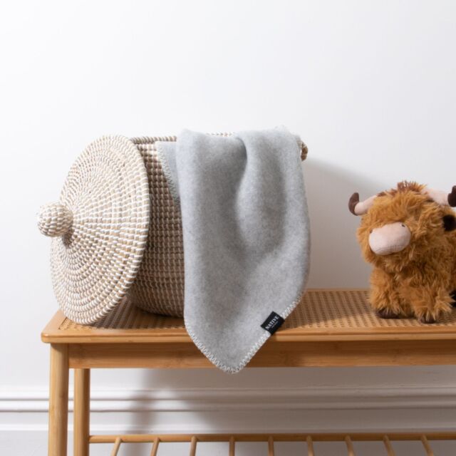 Native Natural Soft Grey Pure Wool Baby Blanket - Size: Small - image 1