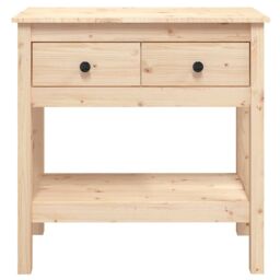 Berkfield Home Console Table 75x35x75 cm Solid Wood Pine in Brown - Size: 75 x 35 x 75 cm - thumbnail 6
