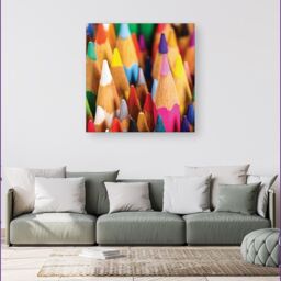 Warren Reed - Designer Colouring Pencils Canvas in Pink - Size: w40 inch x h40 inch - thumbnail 4