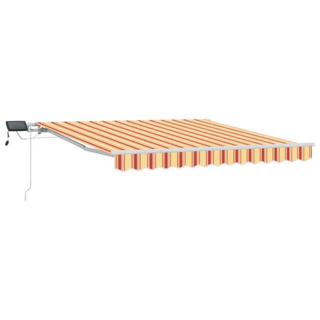 Berkfield Home Manual Retractable Awning with LED Yellow & Orange 300x250 cm - image 1