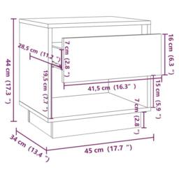 Berkfield Home Classic Bedside Cabinets 2 pcs Grey Sonoma 45x34x44 cm Engineered Wood - Size: 45 x 34 x 44 cm - thumbnail 9