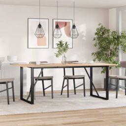 Berkfield Home Dining Table Legs O-Frame 180x80x73 cm Steel in Black - Size: 180 x 80 x 73 cm - thumbnail 1