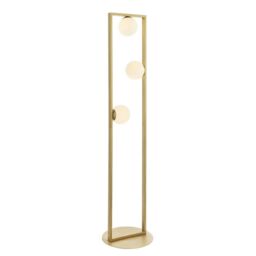 Netlighting 'RAVELLO' Non Dimmable Stylish Contemporary 3 Light Glass Floor Lamp in Gold