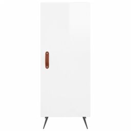 Berkfield Home Sideboard High Gloss White 34.5x34x90 cm Engineered Wood - thumbnail 6
