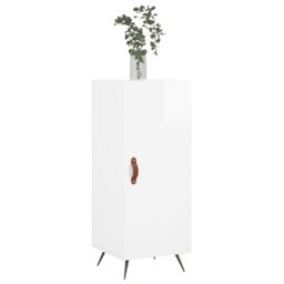 Berkfield Home Sideboard High Gloss White 34.5x34x90 cm Engineered Wood - thumbnail 3