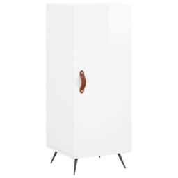 Berkfield Home Sideboard High Gloss White 34.5x34x90 cm Engineered Wood - thumbnail 2