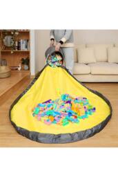 Living and Home Toy Storage Basket with Play Mat in Grey - thumbnail 2