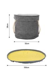 Living and Home Toy Storage Basket with Play Mat in Grey - thumbnail 8
