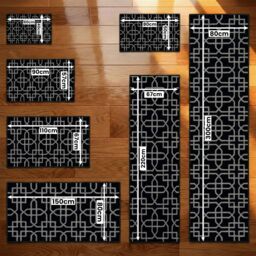 Smart Living Siam Heavy Duty Machine Washable Hallway Kitchen Non Slip Door Mat in Black - Size: 80 cm x 150 cm - thumbnail 2