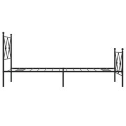 Berkfield Home Metal Bed Frame without Mattress with Footboard Black 75x190cm - Size: 75x190 cm - thumbnail 5