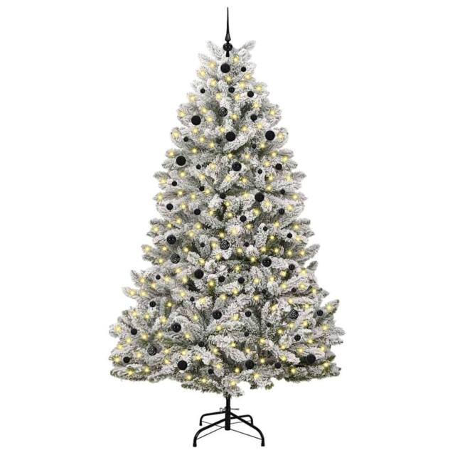 Berkfield Home Elegant Artificial Christmas Tree Green & White 240 cm PVC & Metal - image 1