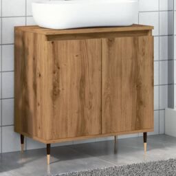 Berkfield Home Bathroom Cabinet Artisan Oak 58x33x60 cm Engineered Wood in Brown - Size: 58 x 33 x 60 cm - thumbnail 1