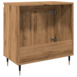 Berkfield Home Bathroom Cabinet Artisan Oak 58x33x60 cm Engineered Wood in Brown - Size: 58 x 33 x 60 cm - thumbnail 6