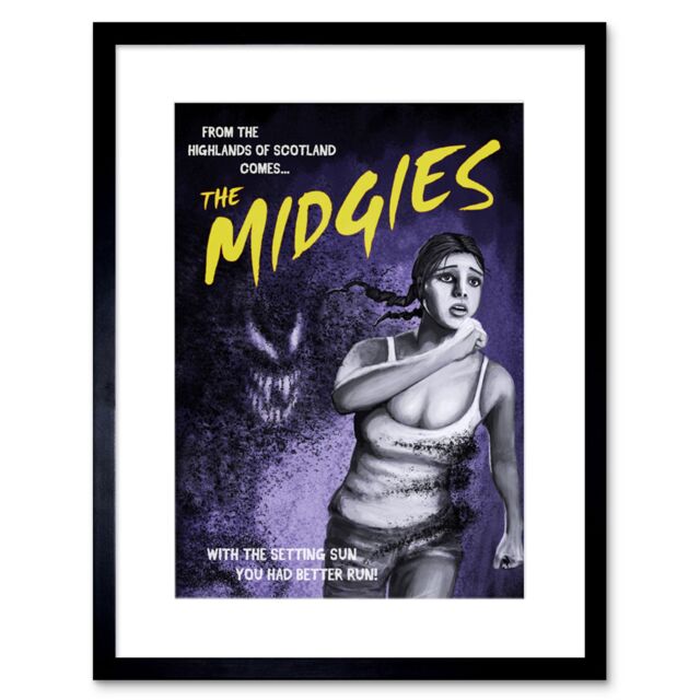 "Artery8 Wall Art Print Movie Film Mock-Up Midgies Scotland Artwork Framed 9X7 Inch in Black - Size: W7"" x H9""" - image 1