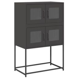 Berkfield Home Highboard Black 68x39x107 cm Steel - Size: 68 x 39 x 107 cm - thumbnail 2