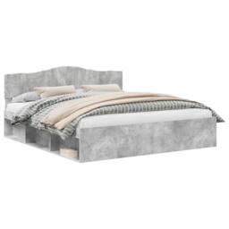 Berkfield Home Bed Frame with Headboard Concerte 180 x 200 cm Solid Pine Wood in Grey - thumbnail 2