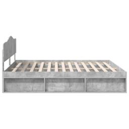 Berkfield Home Bed Frame with Headboard Concerte 180 x 200 cm Solid Pine Wood in Grey - thumbnail 8