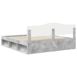 Berkfield Home Bed Frame with Headboard Concerte 180 x 200 cm Solid Pine Wood in Grey - thumbnail 9