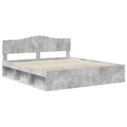 Berkfield Home Bed Frame with Headboard Concerte 180 x 200 cm Solid Pine Wood in Grey - thumbnail 4