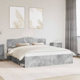 Berkfield Home Bed Frame with Headboard Concerte 180 x 200 cm Solid Pine Wood in Grey