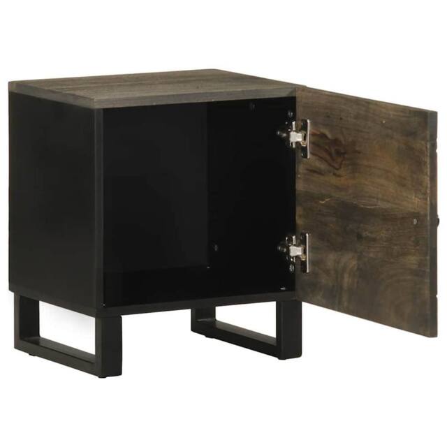 Berkfield Home Bedside Cabinet Black 40x33x46 cm Solid Wood Mango - Size: 40 x 33 x 46 cm - image 1