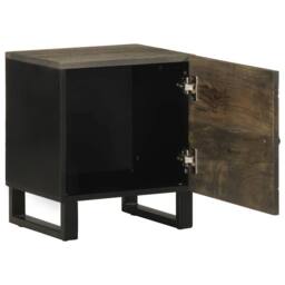 Berkfield Home Bedside Cabinet Black 40x33x46 cm Solid Wood Mango - Size: 40 x 33 x 46 cm - thumbnail 1